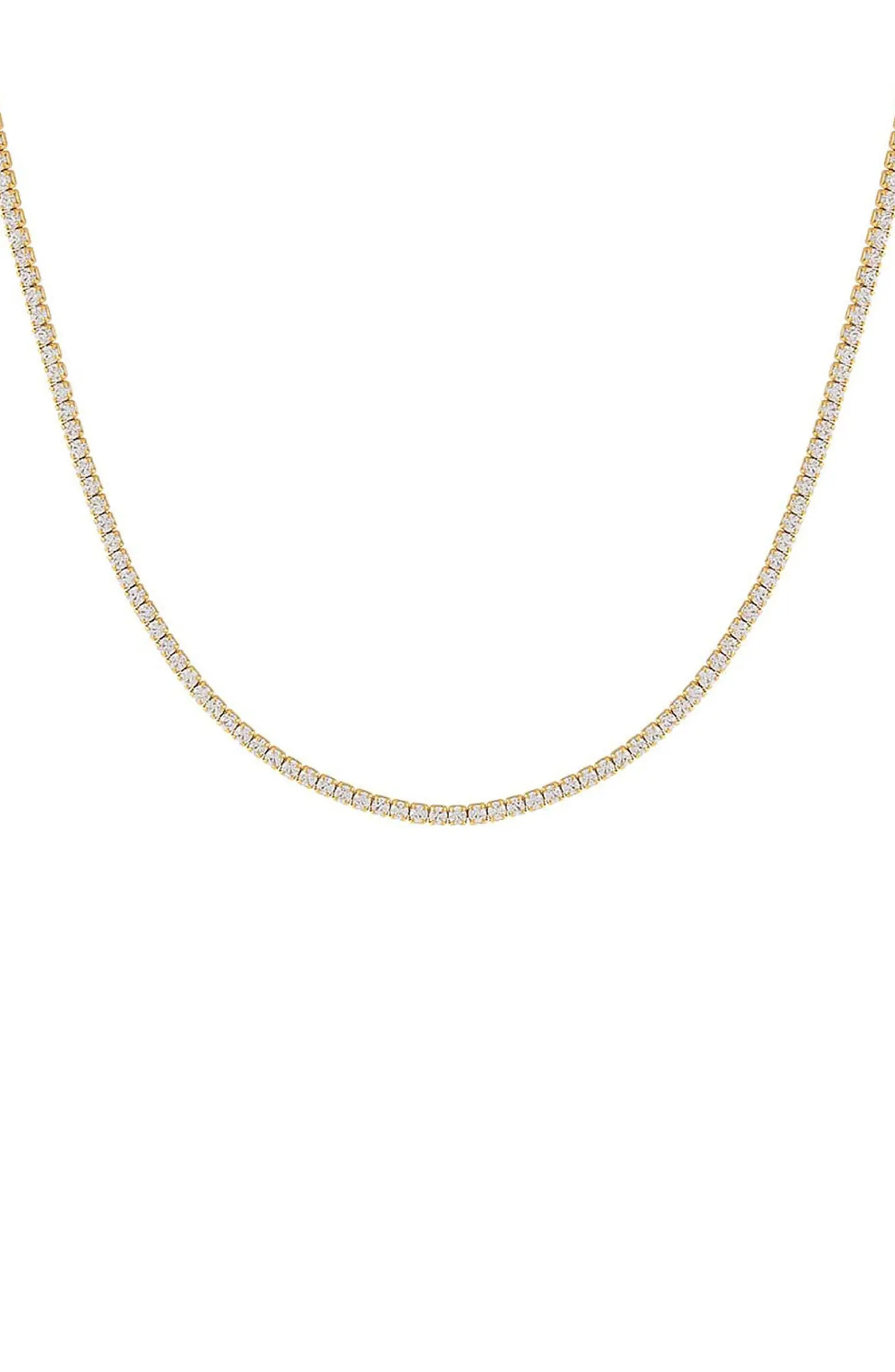 Adina's Jewels Classic Thin Cubic Zirconia Tennis Necklace | Nordstrom | Nordstrom