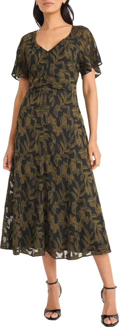 Maggy London Ruched Flutter Sleeve Dress | Nordstrom | Nordstrom