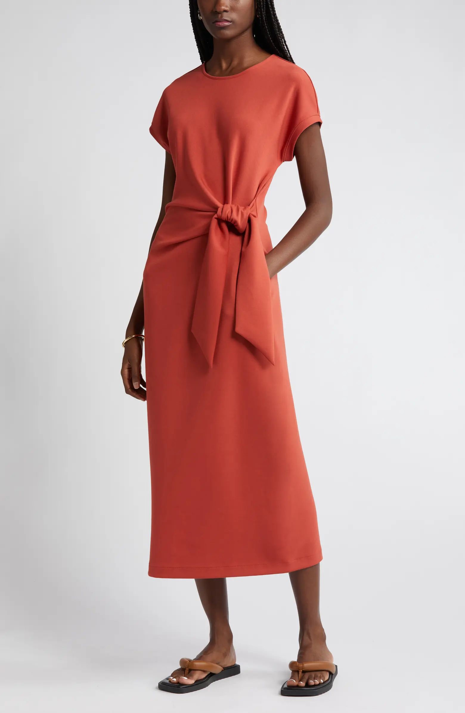 Tie Waist Midi Dress | Nordstrom