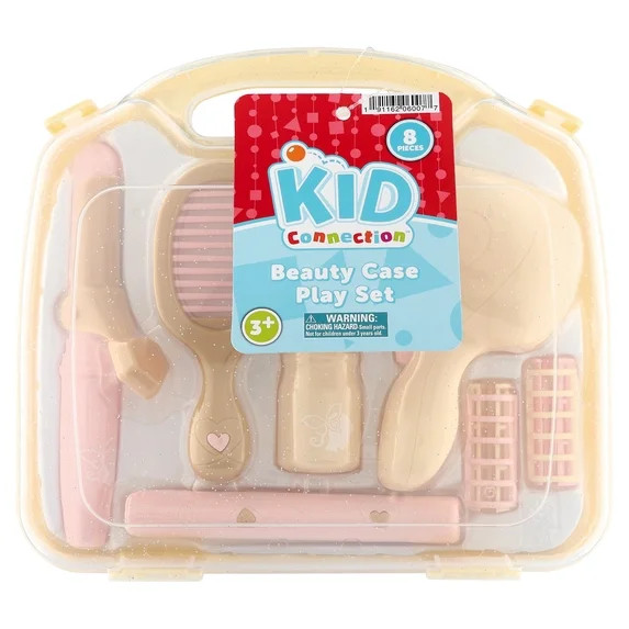 Kid Connection Beauty Carry Case Play Set - 8 Piece Play Make up & Vanity Children Pretend Play K... | Walmart (US)