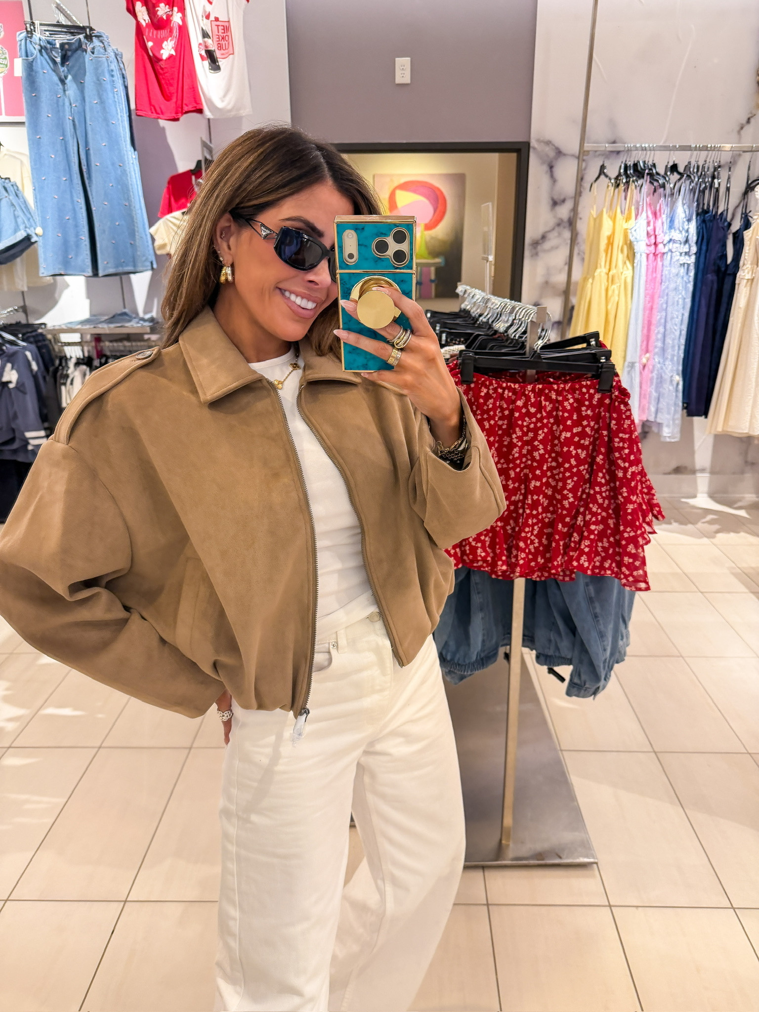 SUCH a good faux suede jacket! I'm wearing an XS! My jeans are Zara that I just sized down to a 27 in!

Nordstrom sale, NSALE, Nordstrom sale finds, Nordstrom finds, Nordstrom sale, Anniversary sale, Nordstrom jeans, Nordstrom tops, Nordstrom jackets, Nordstrom jewelry, Sunglasses, Travel outfit, Gemme Beauty, Emily Ann Gemma 

 #LTKdayinmylife #LTKSeasonal #LTKSaleAlert