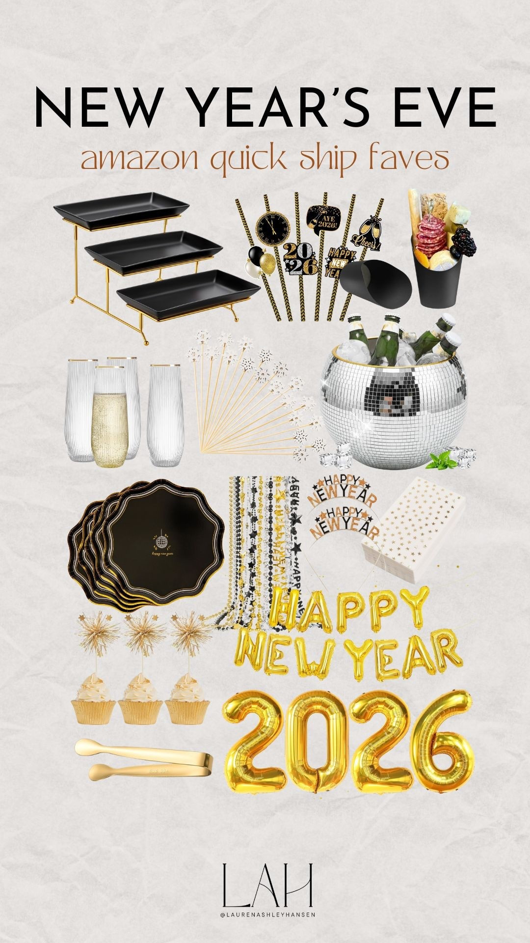If you’re hosting New Year’s Eve this year, whether planned or last minute, I have rounded up some quick ship Amazon favorites that are perfect for celebrating! Fun, festive, and affordable. 

#LTKHoliday #LTKHome