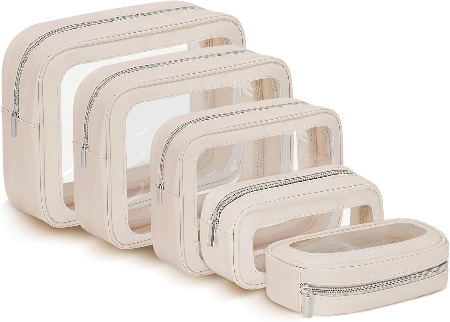 5PCS Diaper Bag Organizer Pouch Set, TSA Approved Clear Toiletry Bag, Waterproof TPU Makeup Bag Travel Organizer for Women Kids | Amazon (US)