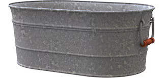Panacea Galvanized Metal Oval Washtub Planter, 16-in, Metallic#059-1140-2 | Canadian Tire