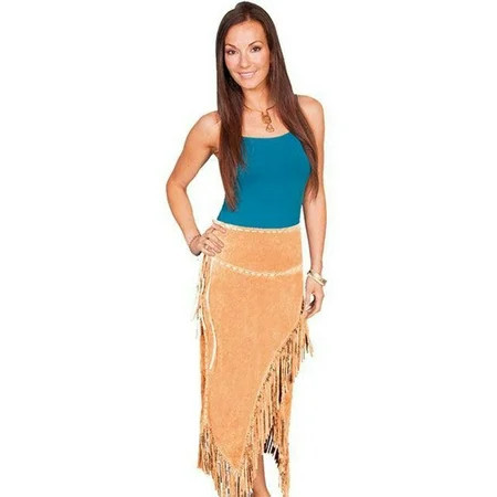 Women s Long Suede Fringe Skirt L659 | Walmart (US)