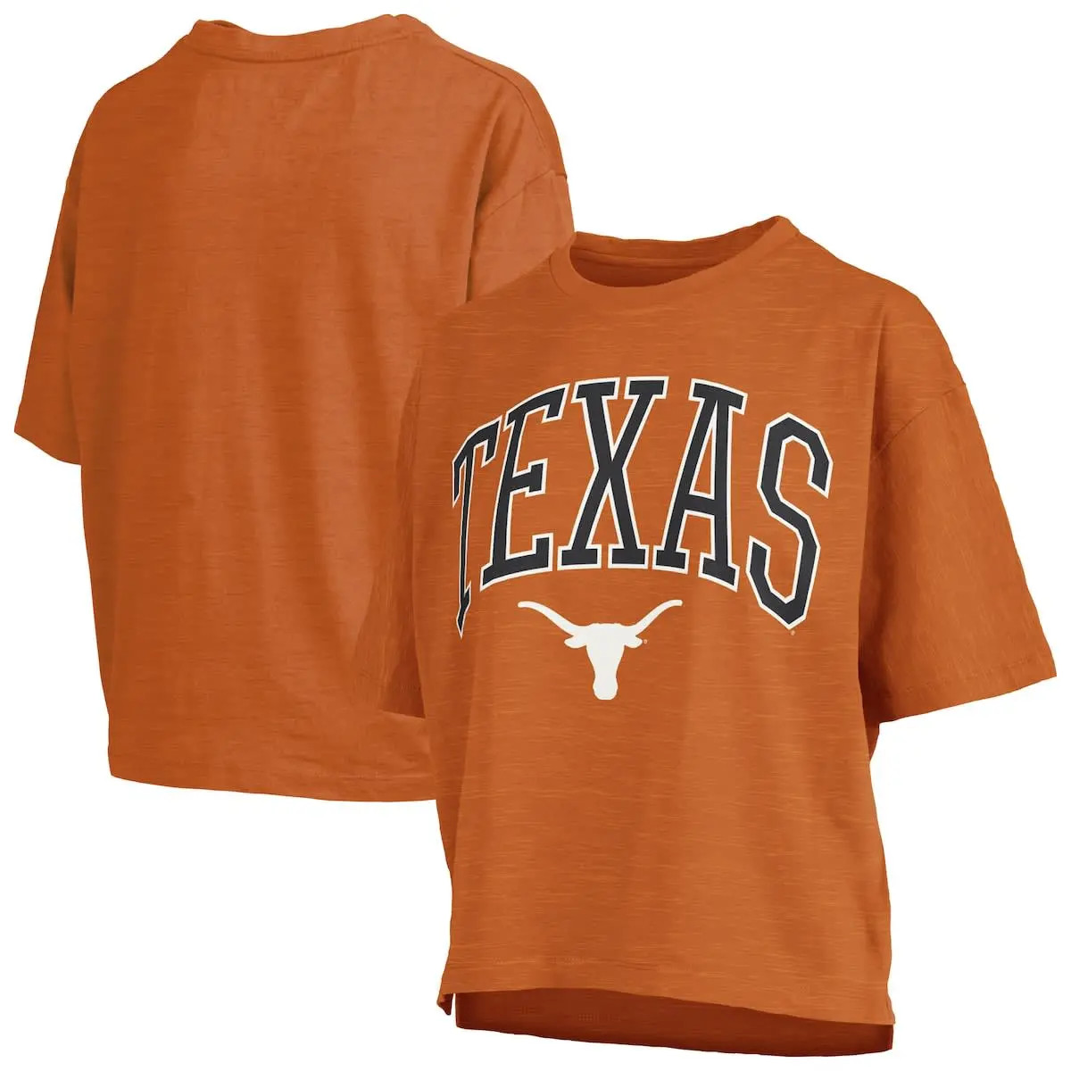 Women's Pressbox Texas Orange Texas Longhorns Nelson Arch Over Logo Waist Length Oversized Slub T-Shirt in Burnt Orange at Nordstrom, Size Large | Nordstrom