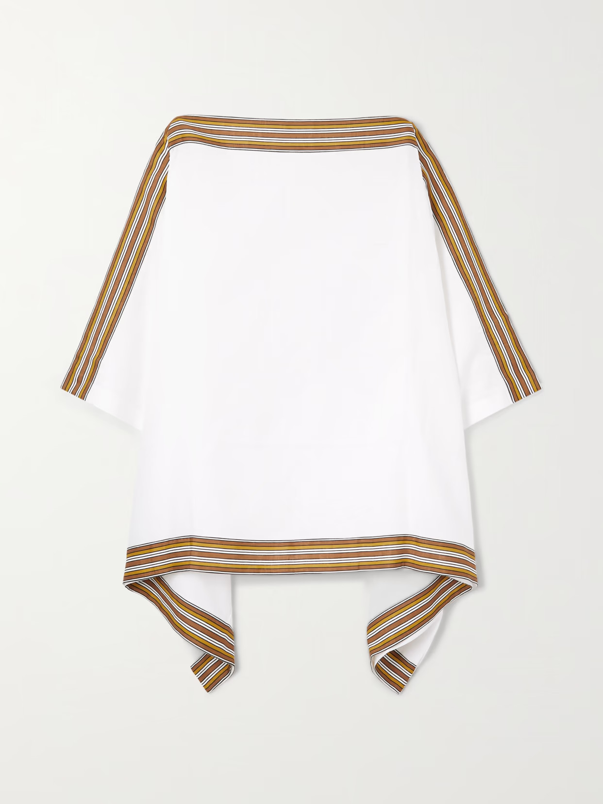 Loro Piana - The Suitcase Striped Linen Poncho - White | NET-A-PORTER (US)