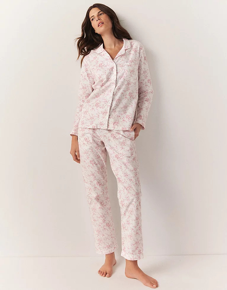 Brushed Cotton Floral Pyjama Set | The White Company (UK)