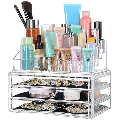 SortWise ® [DIY Buildable - L] Detachable 3 Drawers Acrylic Cosmetic Makeup Cosmetics Organizer ... | Amazon (CA)