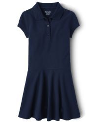 Girls Uniform Short Sleeve Pique Polo Dress | The Children's Place  - TIDAL | The Children's Place