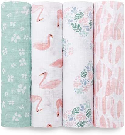 aden + anais Essentials Muslin Swaddle Blankets for Baby Girls and Boys, Newborn Receiving Blanke... | Amazon (US)