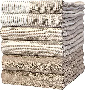 Premium Kitchen Towels (20”x 28”, 6 Pack) – Large Cotton Kitchen Hand Towels – Flat & Ter... | Amazon (US)