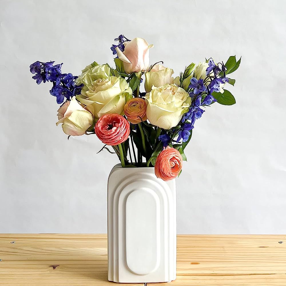Rhapsody Studio Ceramic Vase - Tall White Vases Home Decor, Unique Vase, Decorative Vases for Hom... | Amazon (US)