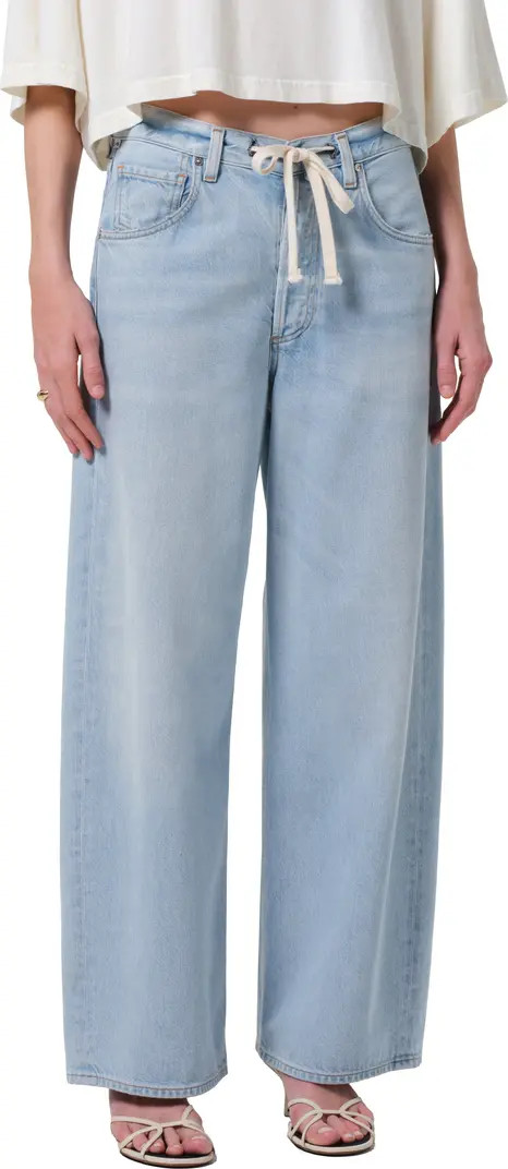 Brynn Drawstring Waist Wide Leg Jeans | Nordstrom