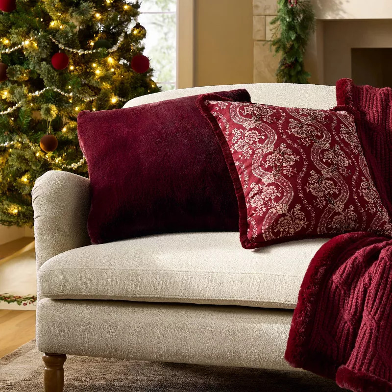 20"x20" Wallpaper Print Pillow Burgundy - Threshold™ designed with Studio McGee | Target