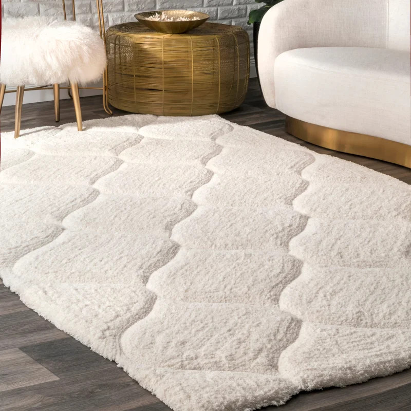Isaiah Geometric Handmade Cream/Light-Medium Gray Area Rug | Wayfair North America