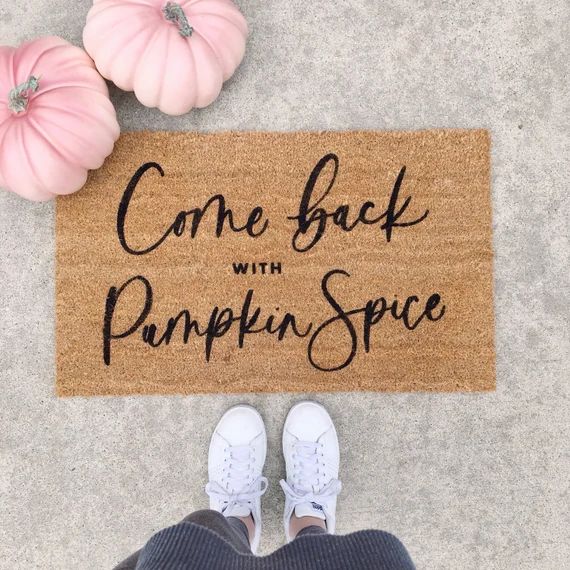 Fall Doormat | Pumpkin Spice Doormat| Fall Decor | Welcome Mat | Housewarming Gift | Halloween Do... | Etsy (US)