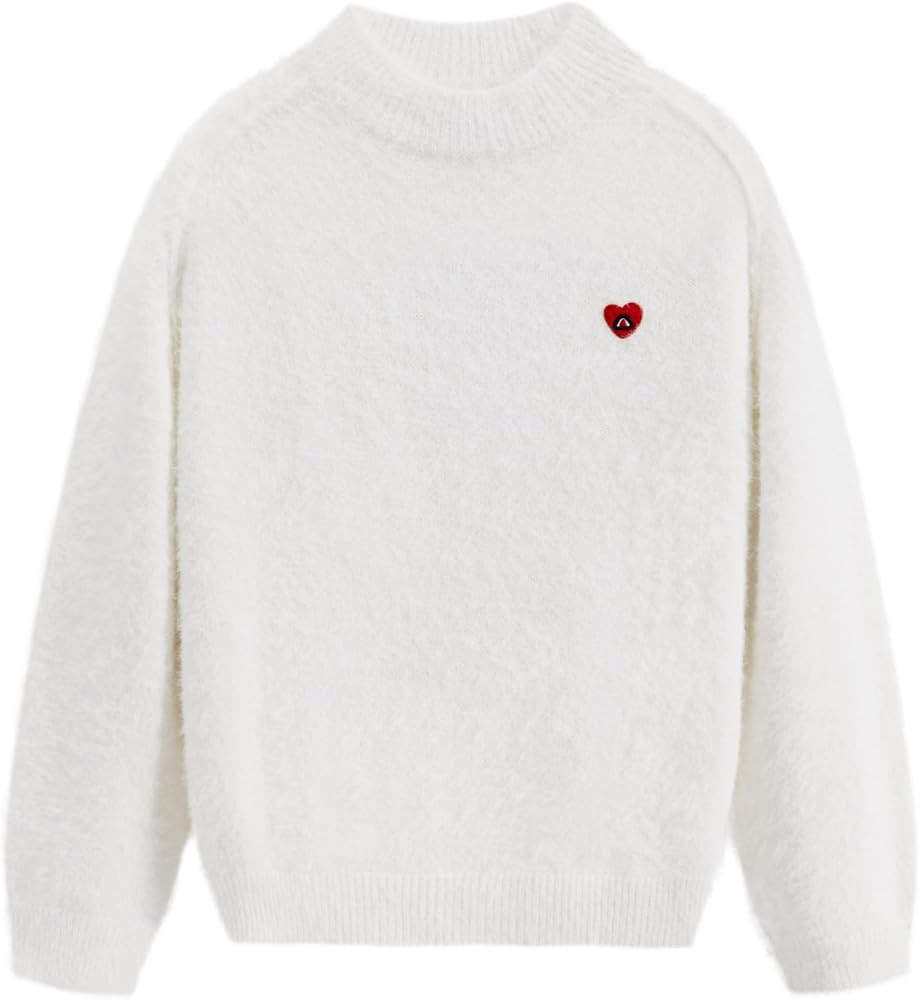 Aelfric Eden Fuzzy Soft Sweaters Mohair Oversized Solid Sweaters Mock Neck Knit Casual Pullover 2... | Amazon (US)