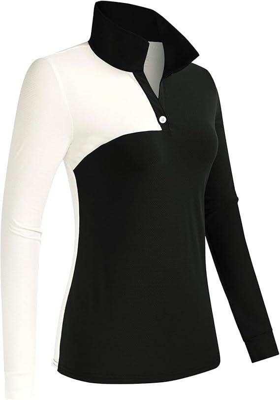 JACK SMITH Women's Long Sleeve Golf Shirts Color Block Polo Shirt Tennis Athletic Shirts Quick Dr... | Amazon (US)