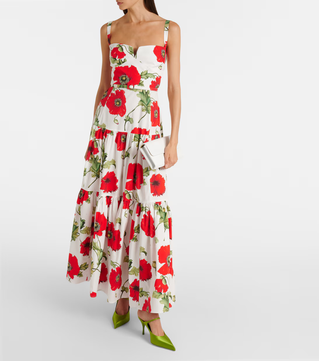 Floral tiered cotton-blend poplin maxi dress | Mytheresa (US/CA)
