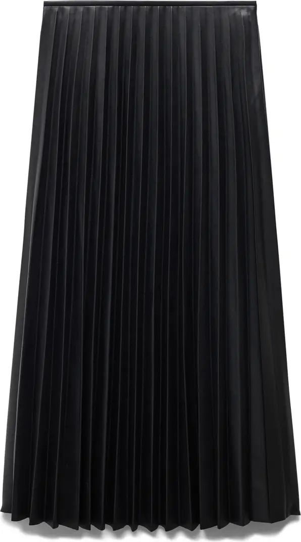 MANGO Pleated Faux Leather Midi Skirt | Nordstrom | Nordstrom