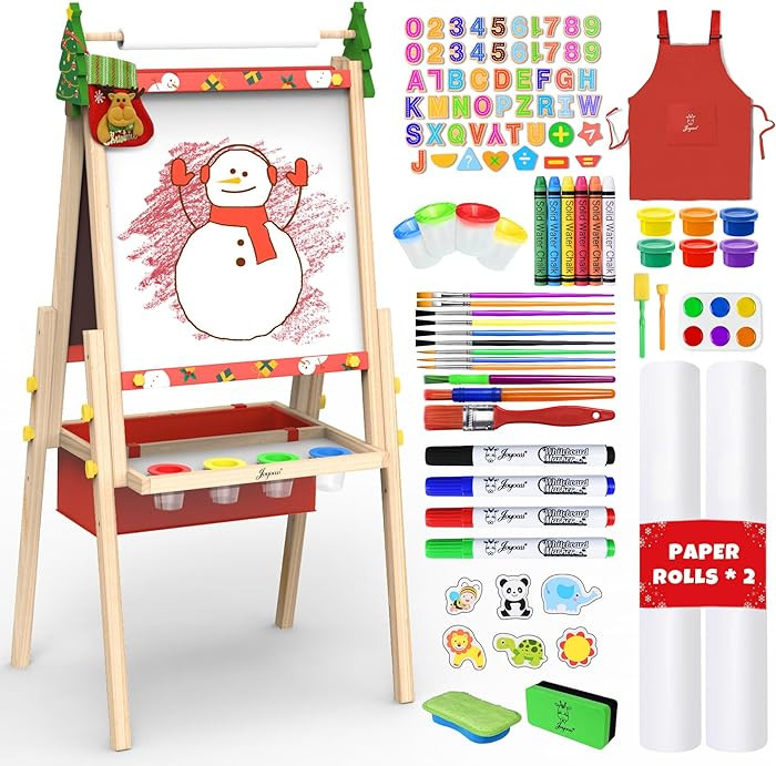 Joyooss Art Easel for Kids Easel for Toddlers,Christmas Gifts Adjustable Standing Wooden Toddler ... | Amazon (US)
