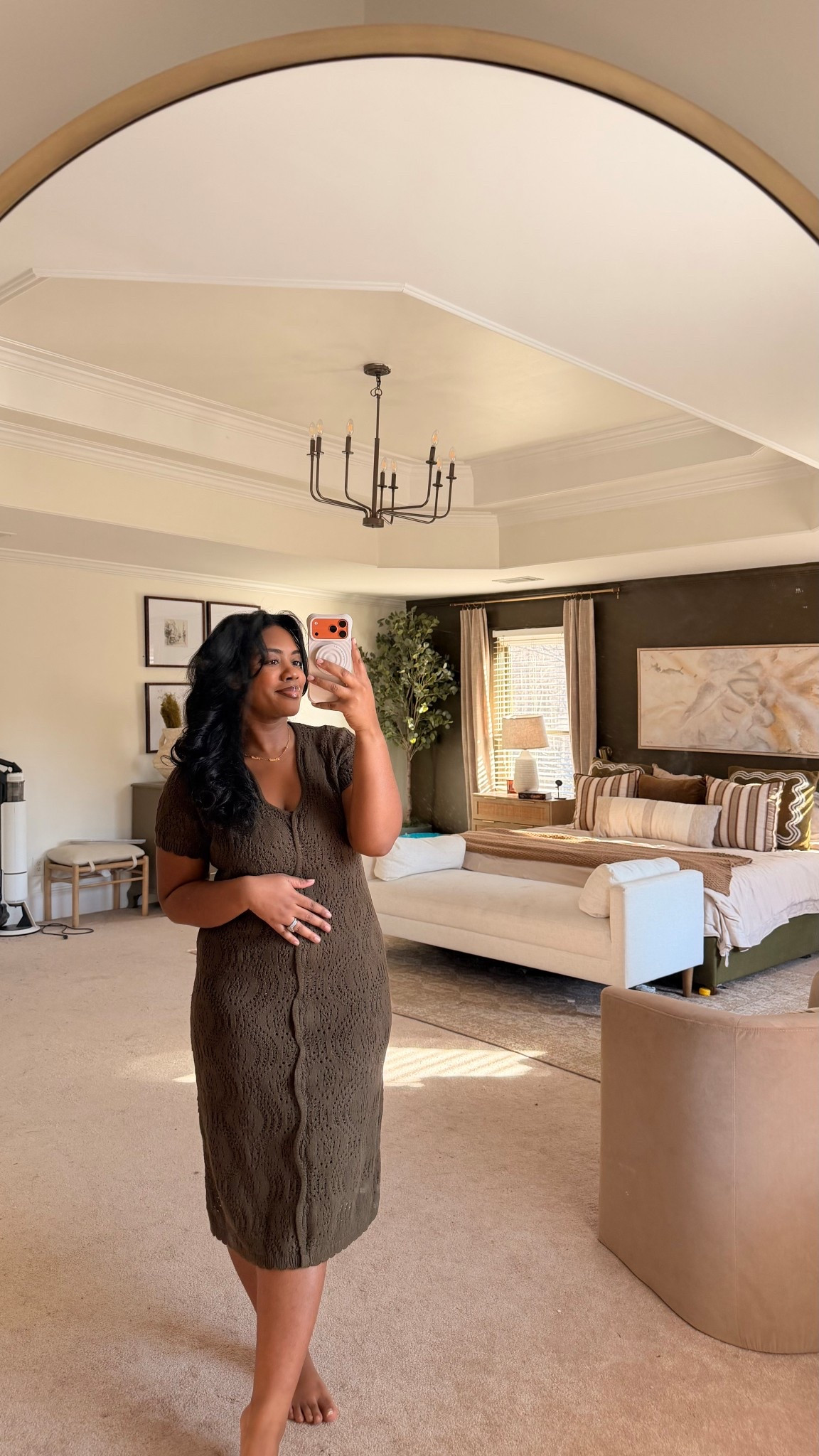 New straight from the Target rack. This brown dress is so cute and I love having dresses I can wear around the house and out with little dress up. 😮‍💨

#LTKMidsize #LTKValentine #LTKgrwm