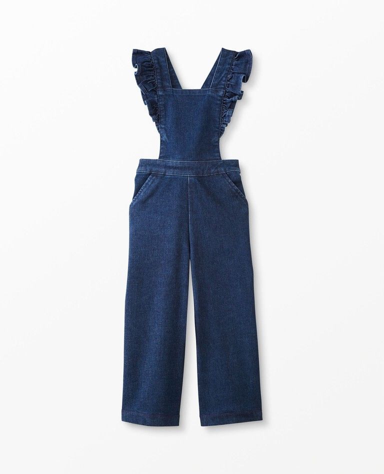 Ruffle Jumpsuit In Stretch Denim | Hanna Andersson