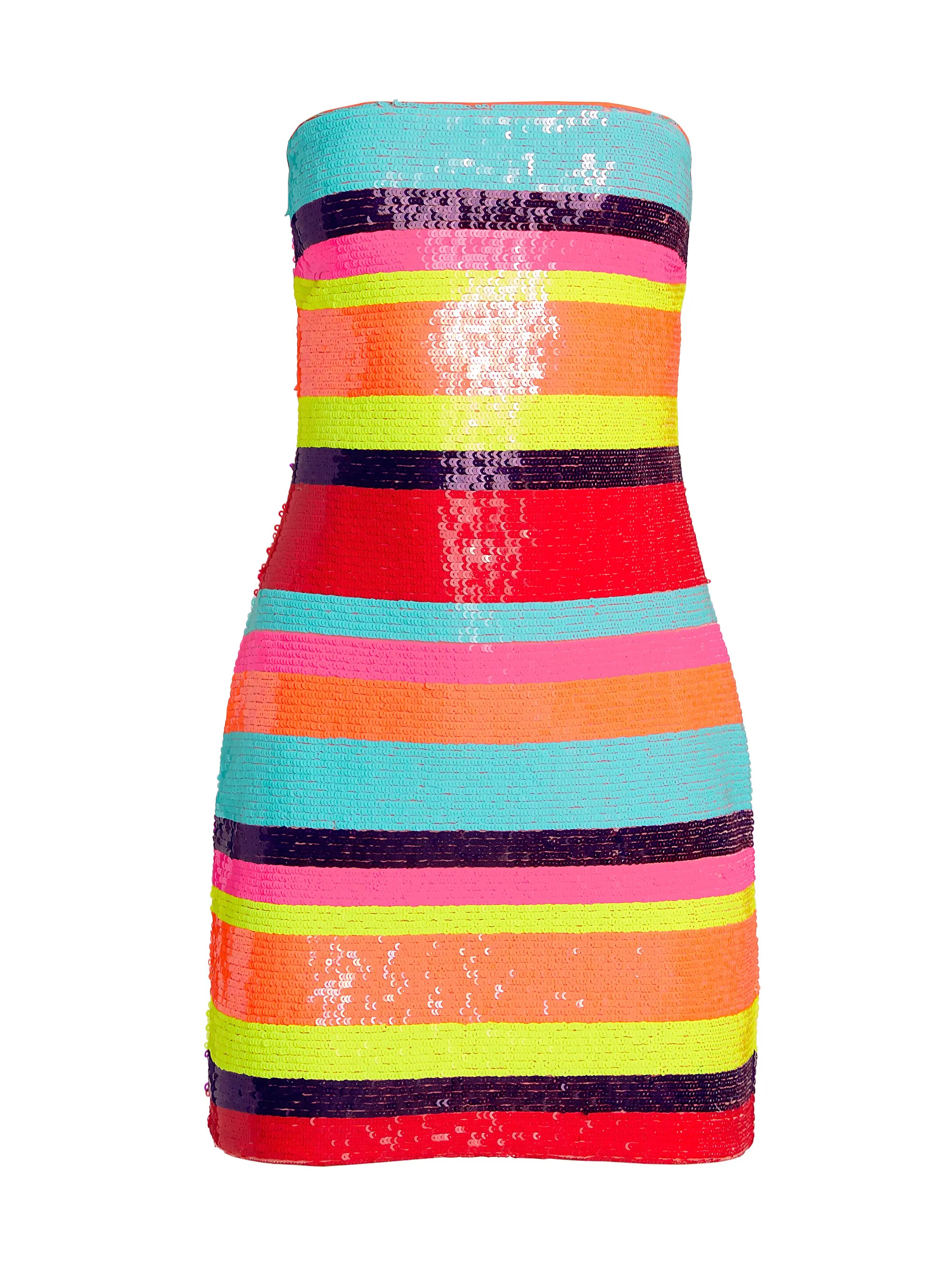 Shop Ramy Brook Winnie Sequined Stripe Minidress | Saks Fifth Avenue | Saks Fifth Avenue