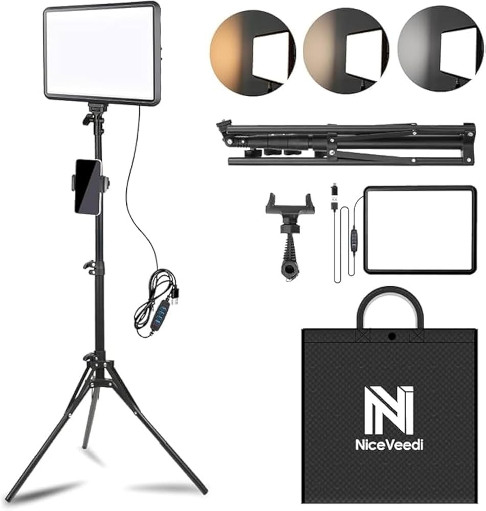 1-Pack LED Video Light Kit, NiceVeedi Photography Lighting Kit, 2800-6500K Dimmable Studio Light ... | Amazon (US)