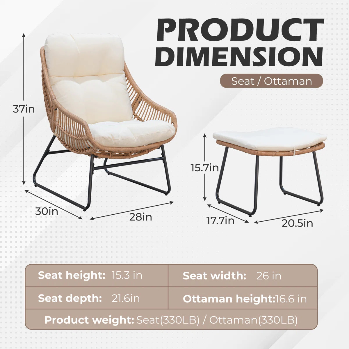 Allexis Wicker Outdoor Lounge Chair with Ottoman | Wayfair North America