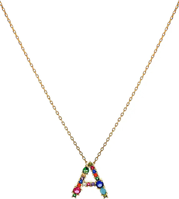 Multicolor Crystal Initial Pendant Necklace | Nordstrom