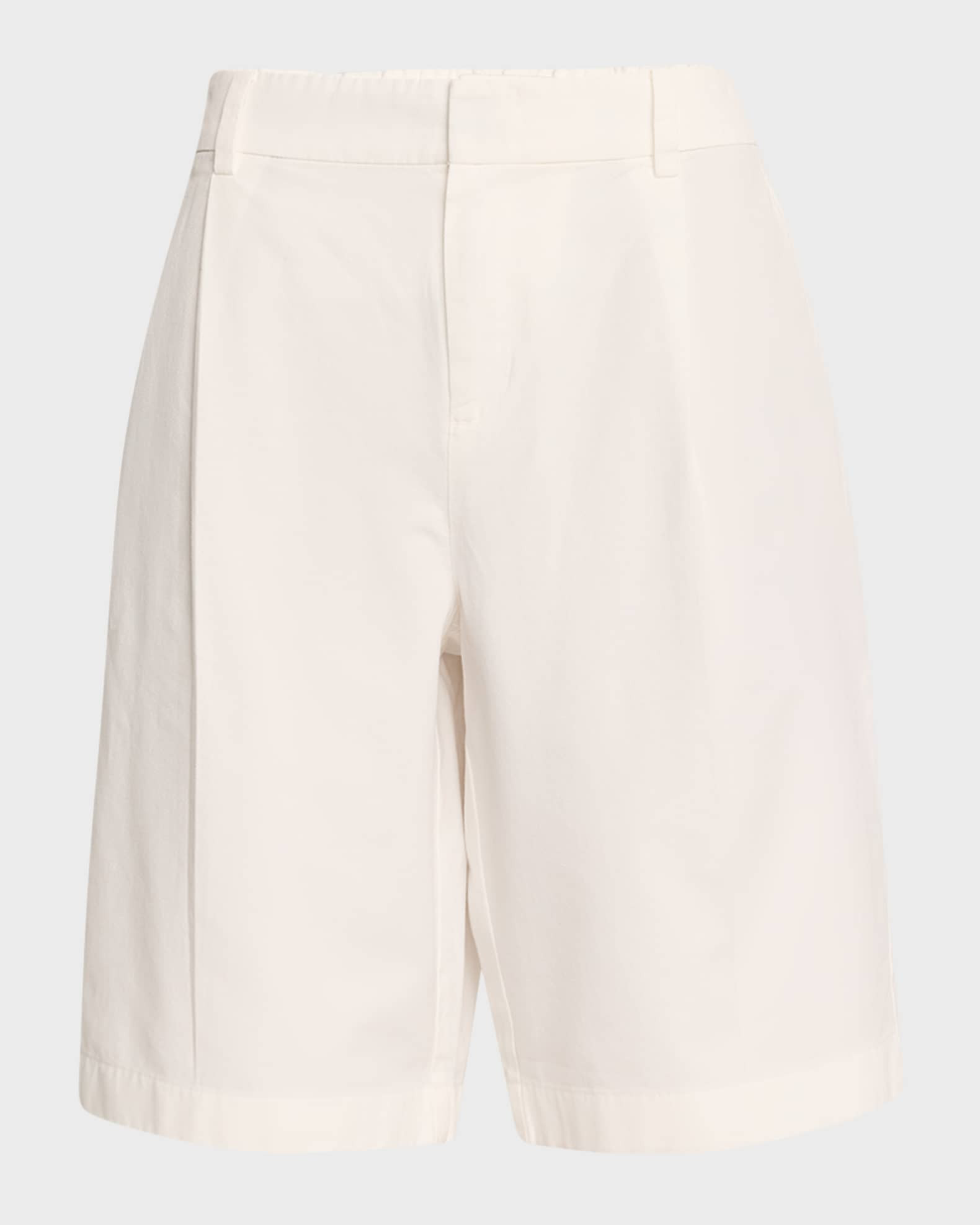 Washed Cotton Pleated Wide-Leg Shorts | Neiman Marcus