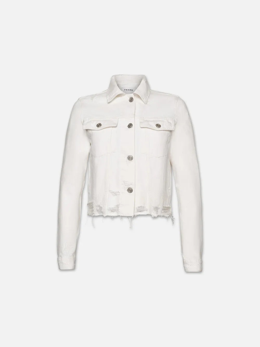 Le Vintage Jacket  in  White Rips | Frame Denim