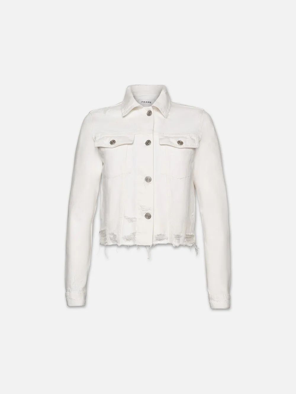 Le Vintage Jacket  in  White Rips | Frame Denim