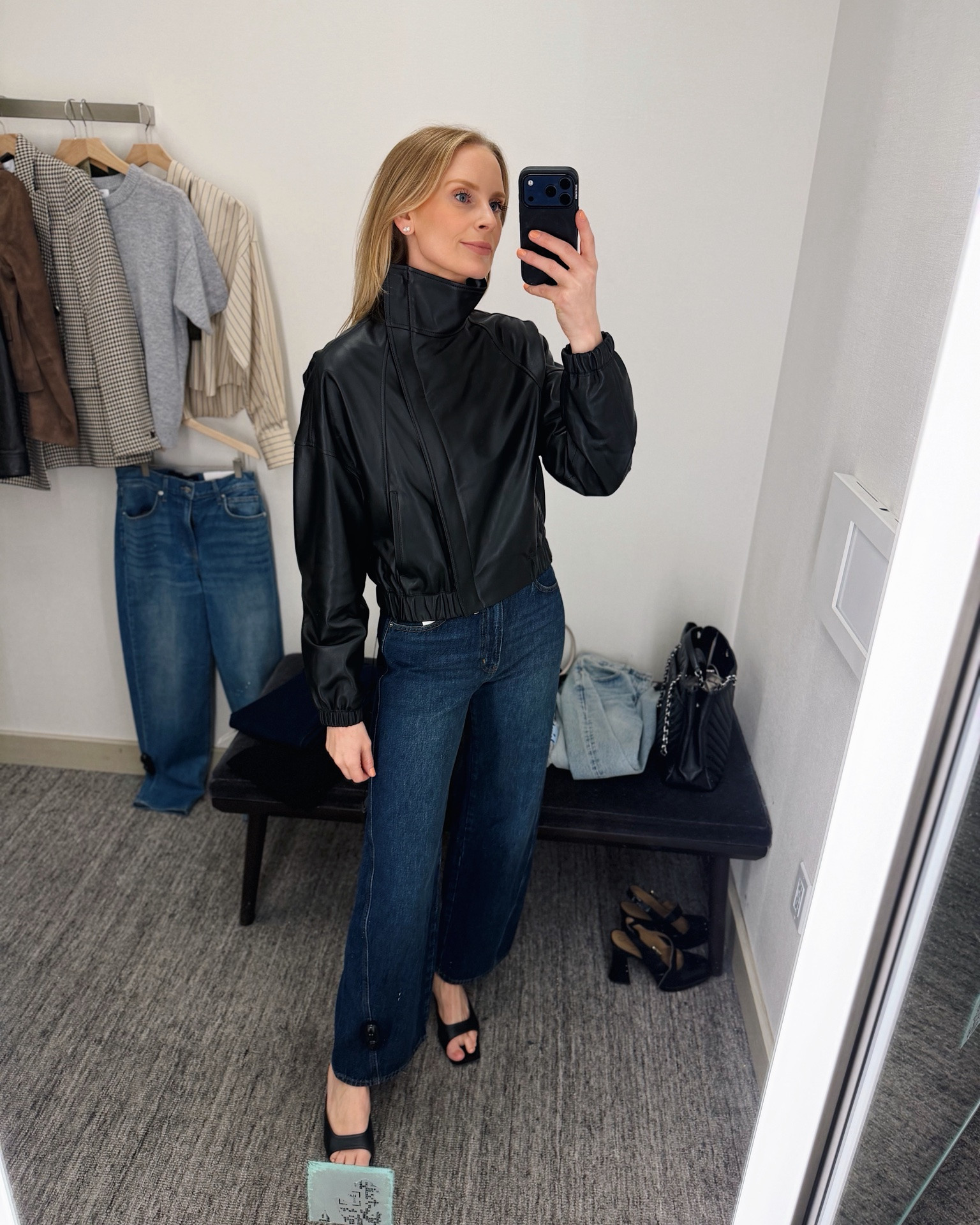 I wanted to love this leather jacket, but it’s just not practical! I prefer the way it looks fully zipped up - sort of awkward unzipped. Wearing the small! #nsale #nordstrom #anniversarysale

#LTKSaleAlert