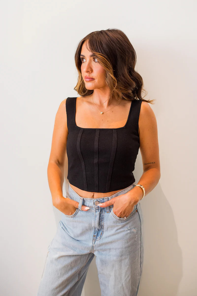 Spicy Siena Corset Top- Black | Apricot Lane Boutique