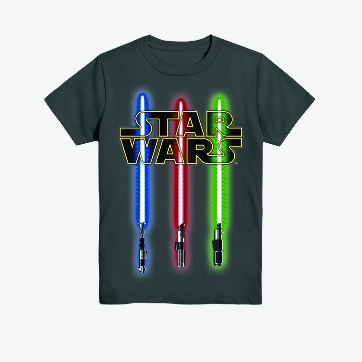 Boys' Star Wars Lightsaber Short Sleeve Graphic T-Shirt - Charcoal Gray | Target