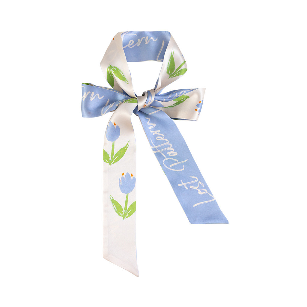 Lost Pattern ""Tulip"" Silk Skinny Scarf in Sky Blue at Nordstrom | Nordstrom