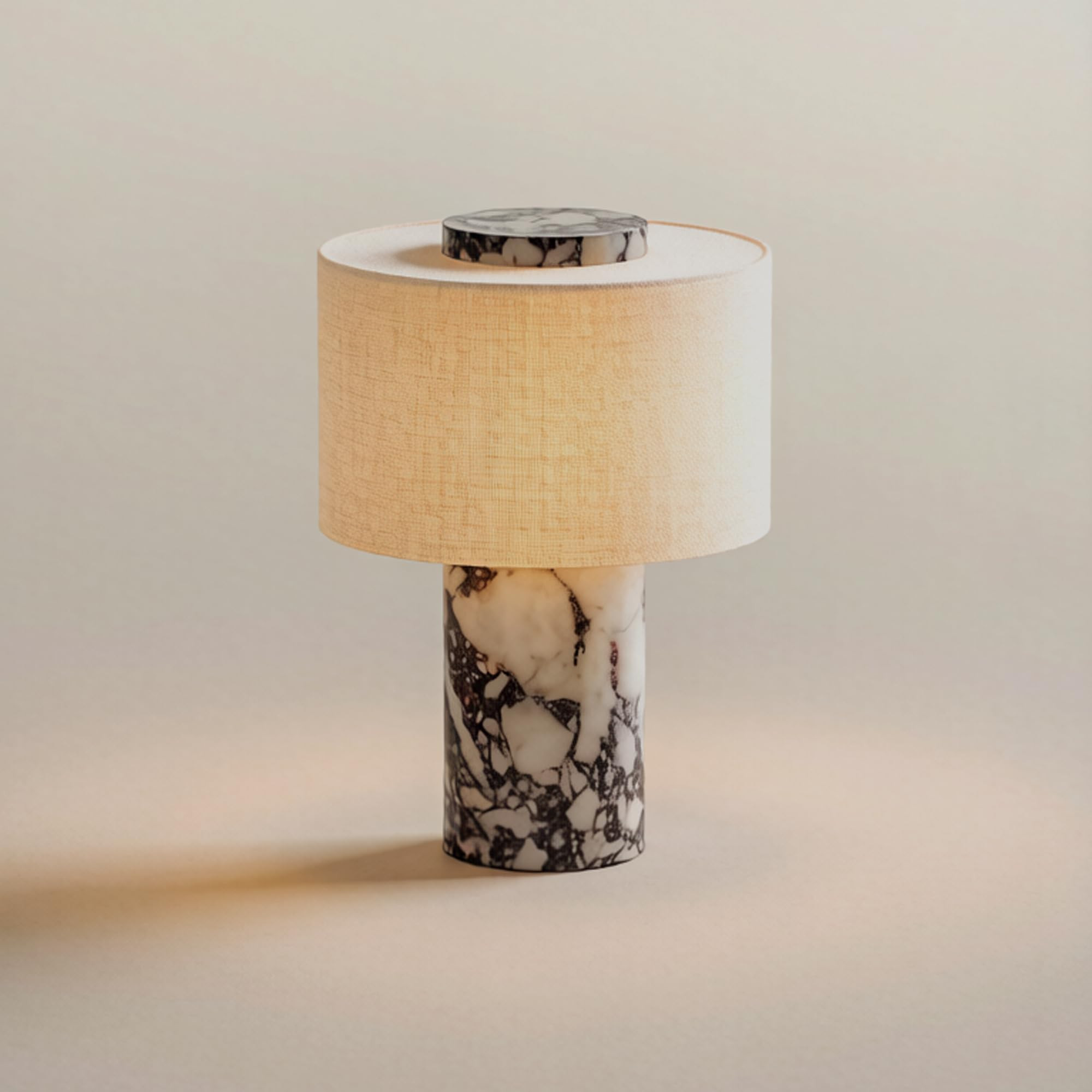 BSOD Marble Table Lamp, Natural Stone Lamps Collection - 10 inch Modern Luxury Design Decorative Light for Entry, Console, Bedroom, Living Room, Counter & Kitchen (Plug-in Calacatta Viola Lamp) | Amazon (US)