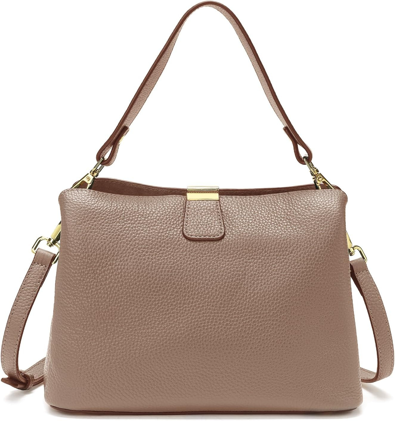 Small Women Soft Genuine Leather Shoulder Bag Crossbody Purses for Lady Bucket Handbag | Amazon (US)