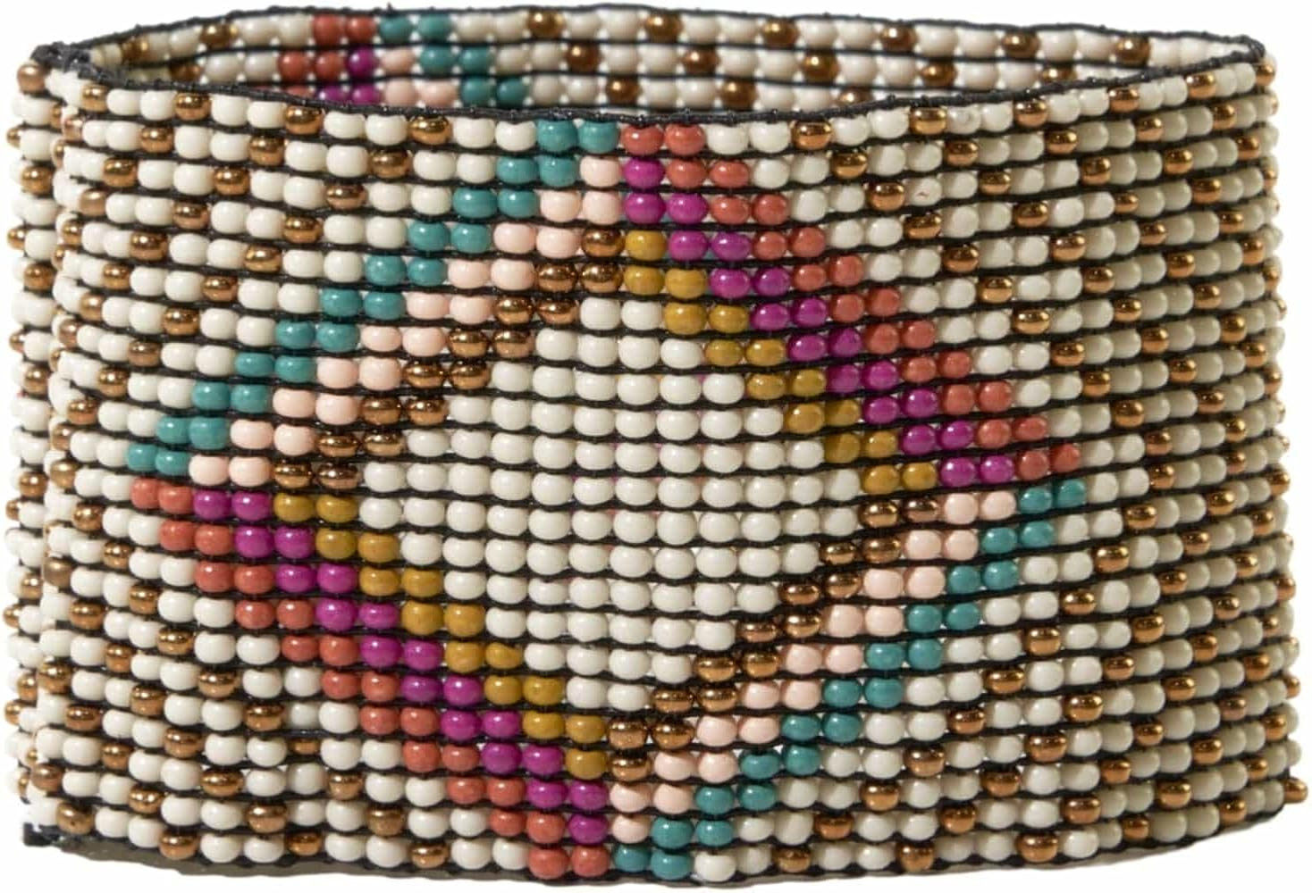 INK + ALLOY Beaded Boho Bracelet for Women, Penelope Wide Cuff Seed Bead Stretch Bracelets, Handm... | Amazon (US)