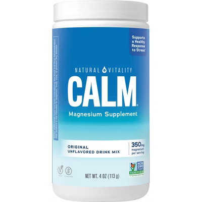 Natural Vitality CALM Magnesium Supplement Drink Mix, Stress Supplement, Original Unflavored, 4 oz., 1 Bottle | Target