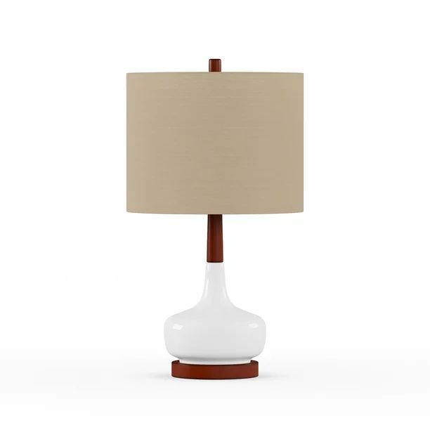 MoDRN Natural Boho Wood and Ceramic Table Lamp | Walmart (US)