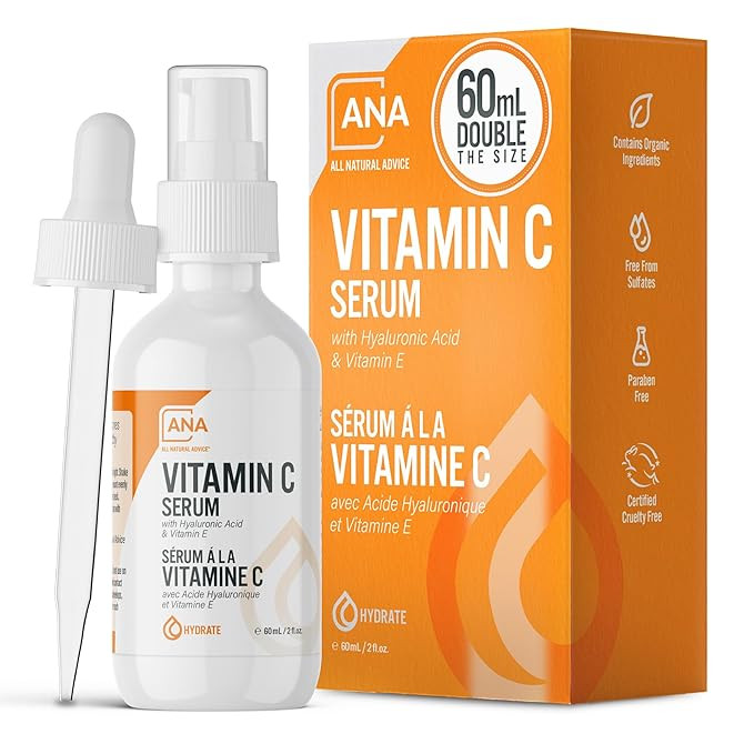 All Natural Advice Vitamin C Serum 60mL | 20% Vitamin C Face Serum Solution with Organic Botanica... | Amazon (US)