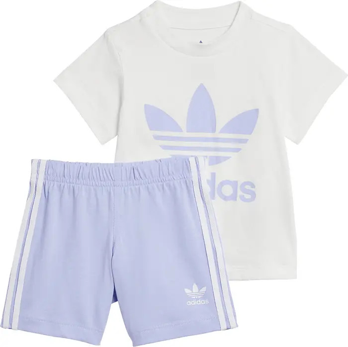 Kids' Trefoil Cotton Graphic T-Shirt & Shorts Set | Nordstrom