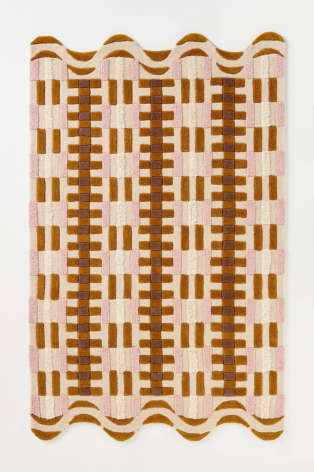 Hand Tufted 100% Wool Geometric Scalloped Rug | Anthropologie (US)