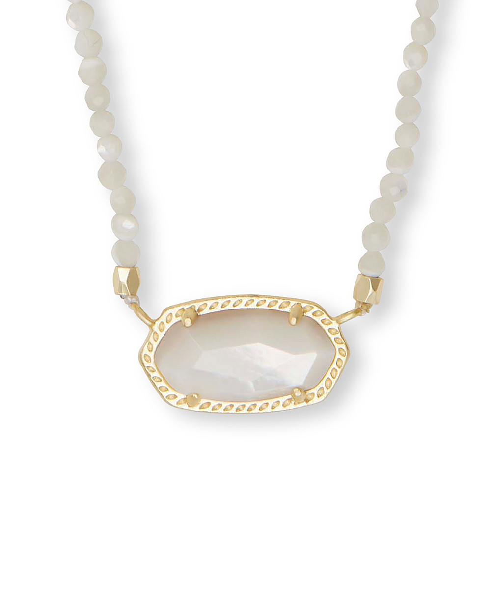 Kendra Scott Women's Necklaces - Ivory Mother-of-Pearl & 14k Gold-Plated Beaded Elisa Pendant Neckla | Zulily