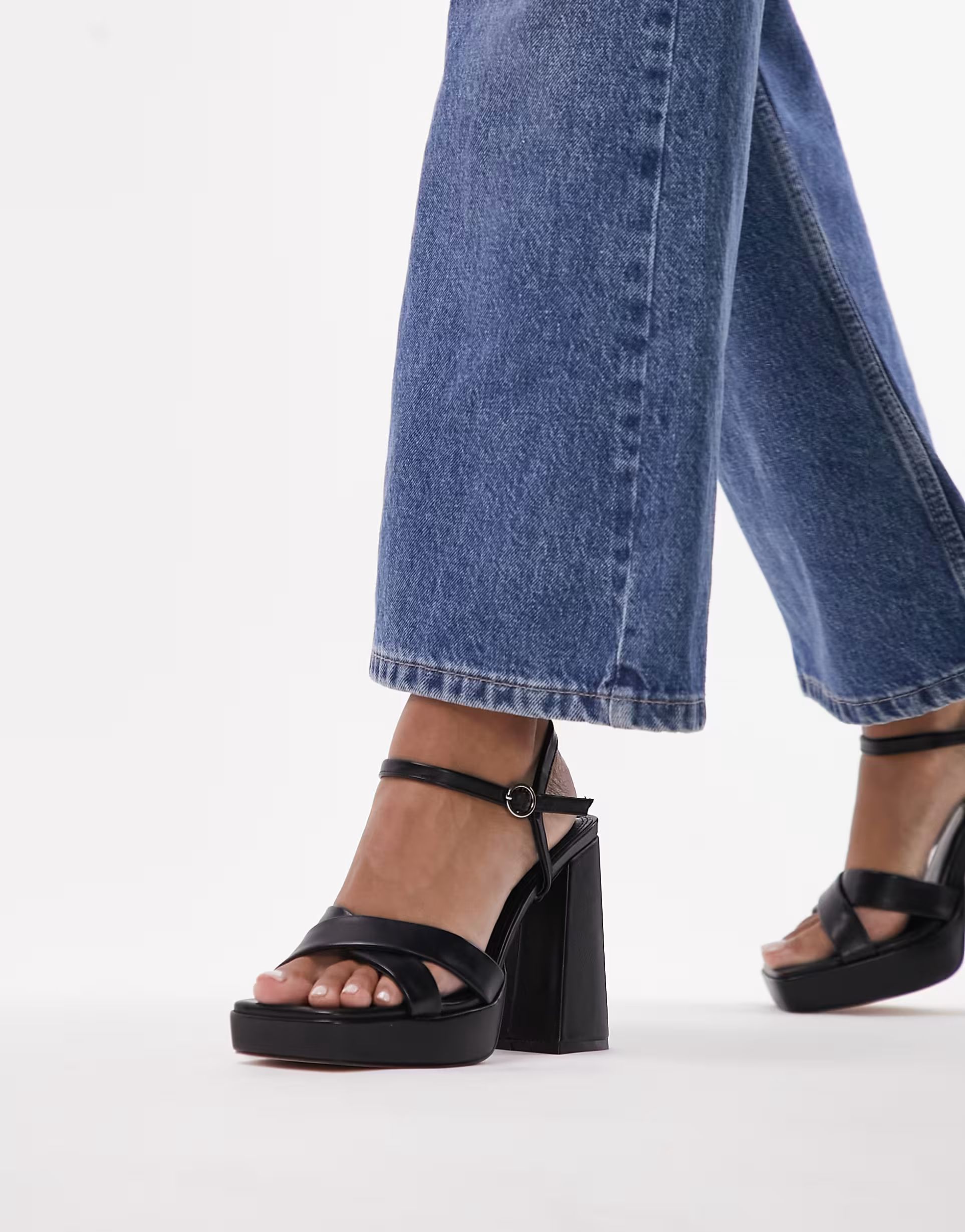 Topshop Sunny high platform sandal in black | ASOS (Global)