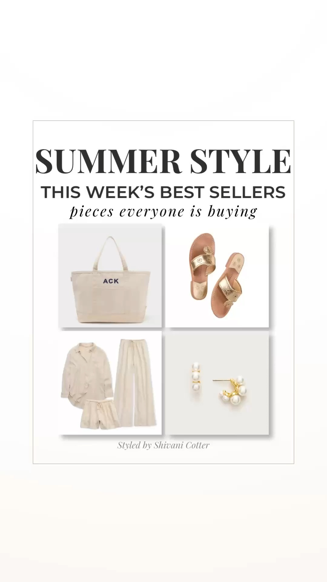 These are the most popular summer pieces bought this week.

If you want outfits that feel easy but still put together, this is exactly what you need:
• A tote that works for everyday and travel
• Sandals you can wear with everything
• Matching sets that make getting dressed effortless
• Simple jewelry that pulls it all together
These are the kinds of pieces you buy once and wear on repeat.

Save this for your next outfit refresh 🤍

summer outfits women | summer wardrobe essentials | casual summer outfits | preppy summer style | summer matching sets | everyday summer outfits | neutral summer outfits | summer accessories women | best summer sandals | canvas tote bag women | pearl earrings everyday | effortless summer style

 

 

#LTKootd #LTKgrwm